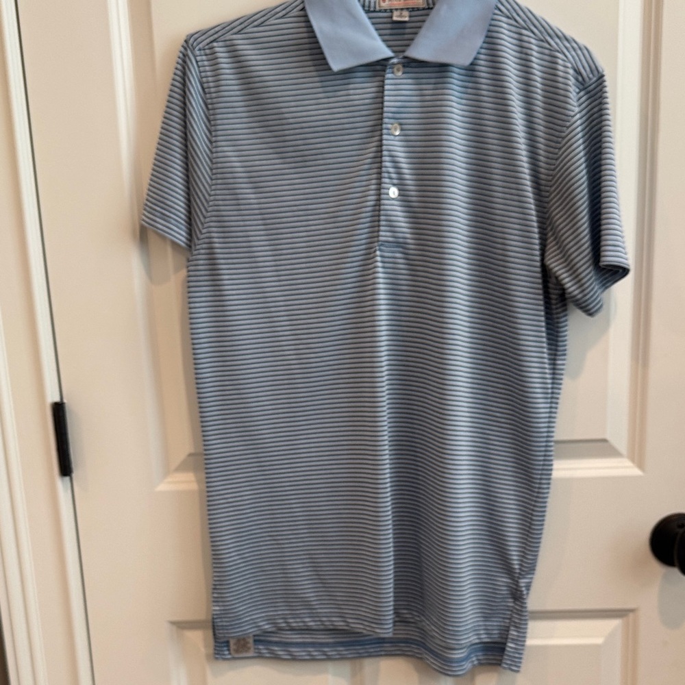 Peter Millar AS s/s Men's Blue Striped performance Polo Shirt